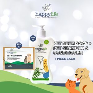 Pet shampoo & Conditioner 500ml & Pet Neem Soap 135g